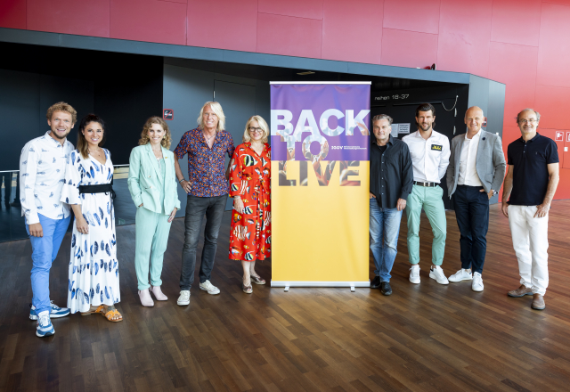 Kampagne BACK TO LIVE - Thommy Ten, Amélie van Tass, Carola Lindenbauer, Ewald Tatar,  Michaela Reitterer, Christoph Klingler, Jürgen Melzer, Herwig Straka, Georg Hoanzl © Bildagentur Zolles KG/Martin Steiger